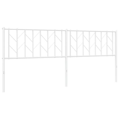 Sengegavl 200 cm metal hvid