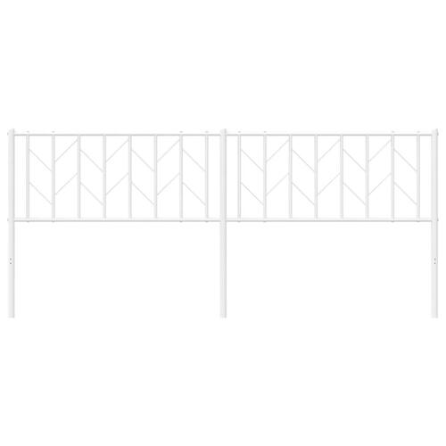Sengegavl 200 cm metal hvid