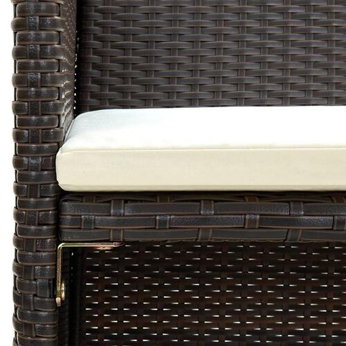 2-personers havesofa med hynder brun polyrattan