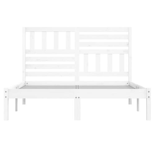 Sengeramme uden madras 135x190 cm massivt fyrretræ hvid
