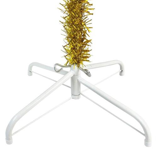 Smalt juletræ 240 cm guldfarvet