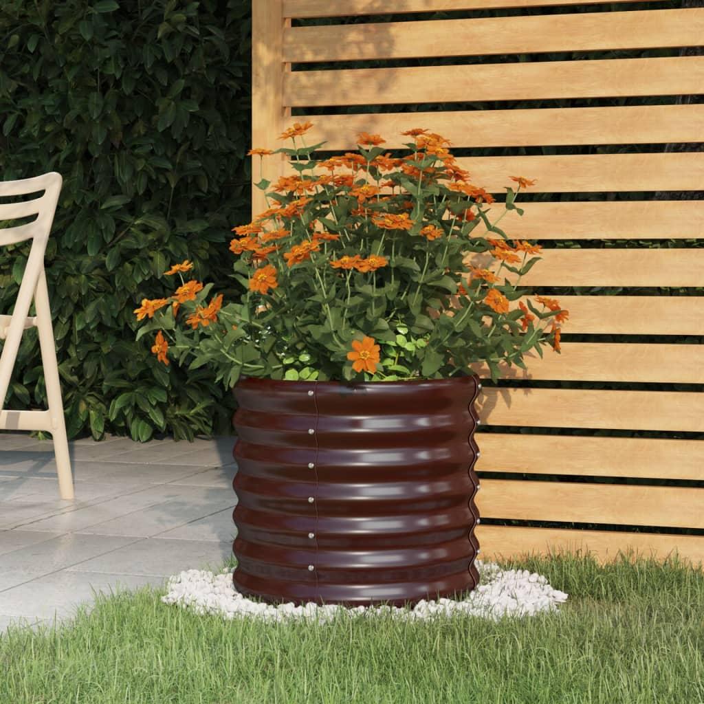 Plantekrukke 40x40x36 cm pulverlakeret stål brun