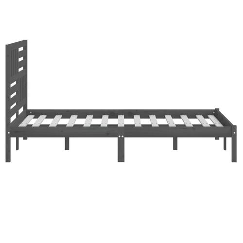 Sengeramme 135x190 cm dobbelt massivt fyrretræ grå