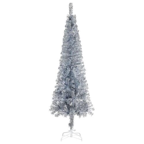 Smalt juletræ 120 cm sølvfarvet
