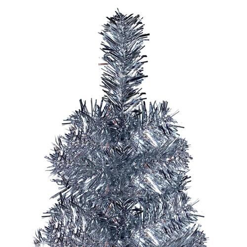 Smalt juletræ 120 cm sølvfarvet