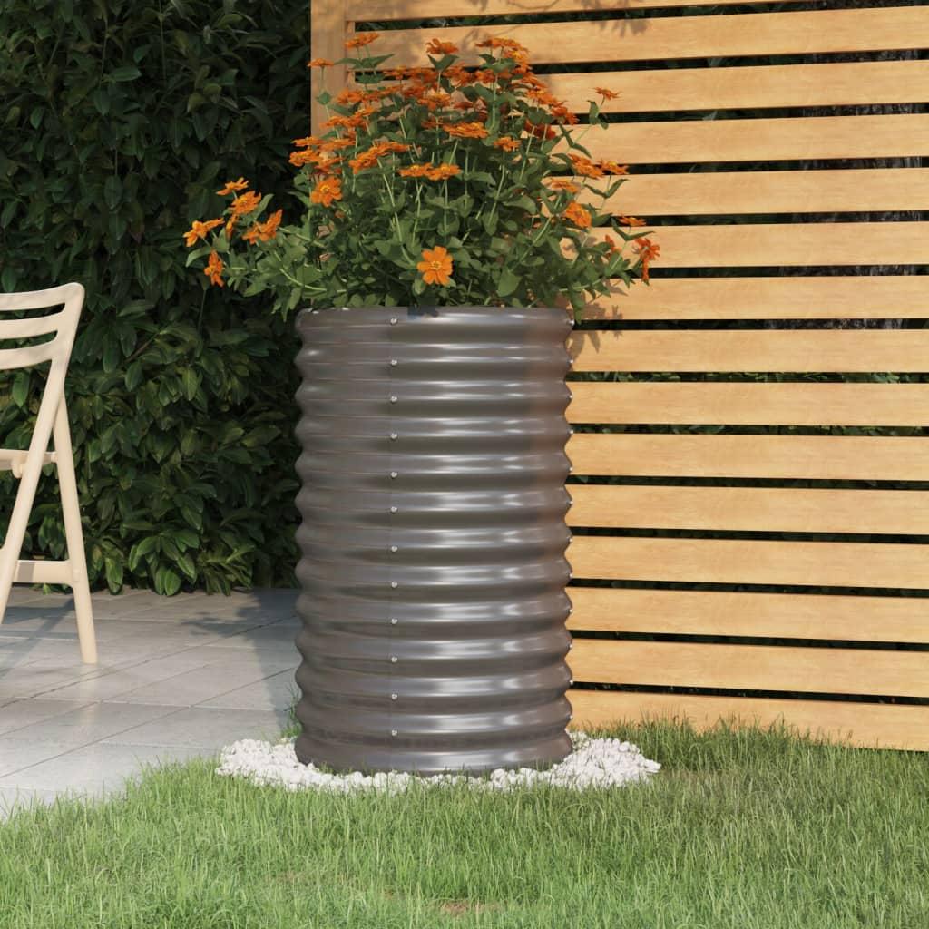Plantekrukke 40x40x68 cm pulverlakeret stål grå