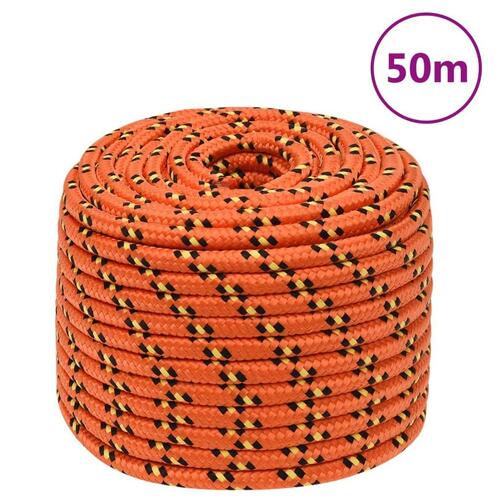 Tovværk til båd 12 mm 50 m polypropylen orange