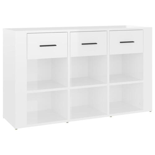 Skænk 100x30x59,5 cm konstrueret træ hvid højglans