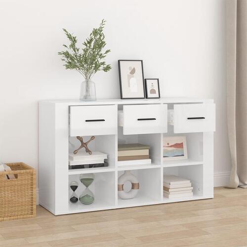 Skænk 100x30x59,5 cm konstrueret træ hvid højglans