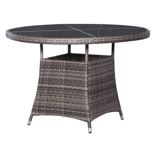 Havebord 110 x 74 cm polyrattan grå