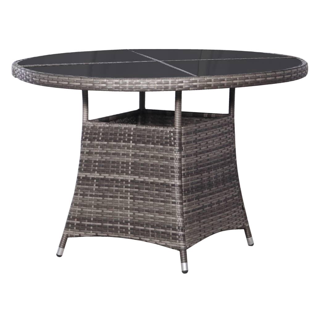 Havebord 110 x 74 cm polyrattan grå
