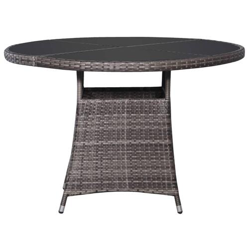 Havebord 110 x 74 cm polyrattan grå
