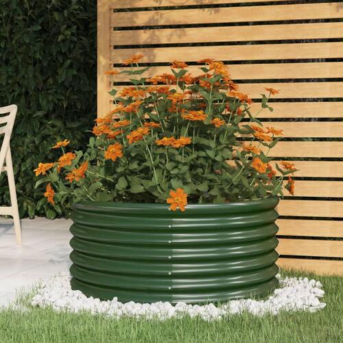 Plantekrukke 80x80x36 cm pulverlakeret stål grøn