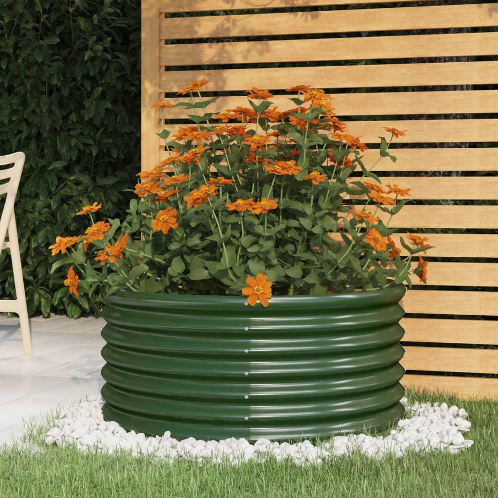 Plantekrukke 80x80x36 cm pulverlakeret stål grøn
