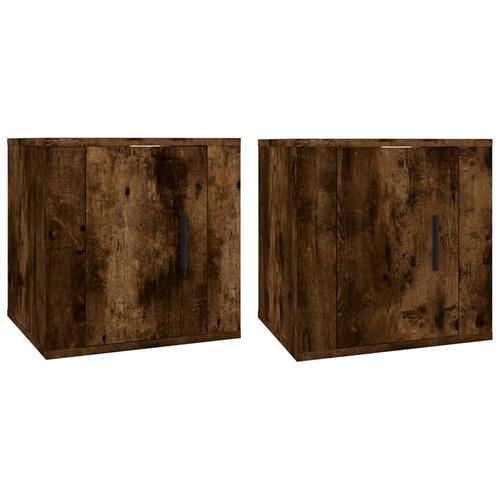 Væghængte tv-skabe 2 stk. 40x34,5x40 cm røget egetræ