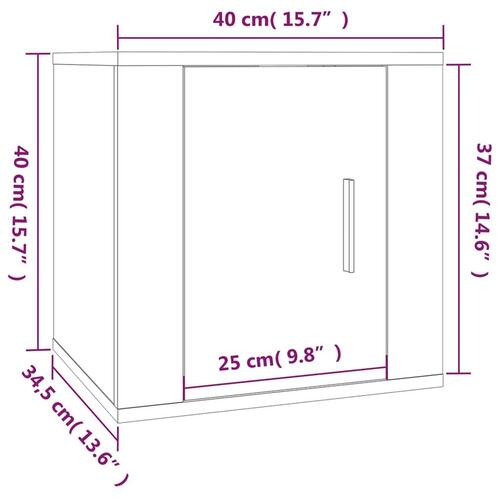 Væghængte tv-skabe 2 stk. 40x34,5x40 cm røget egetræ