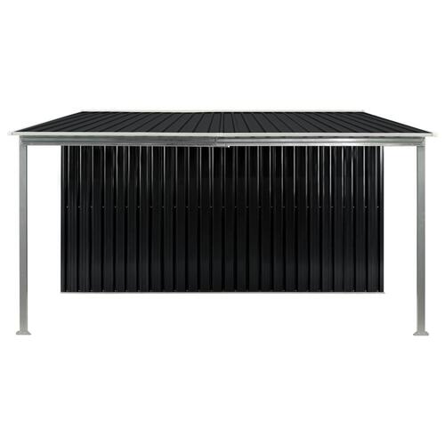 Haveskur med skydedøre 386 x 312 x 178 cm stål