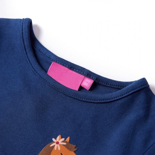 Langærmet T-shirt til børn str. 92 marineblå