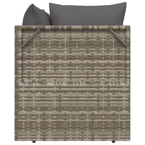 2-personers havesofa med hynde polyrattan grå
