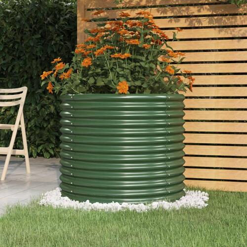 Plantekrukke 80x80x68 cm pulverlakeret stål grøn