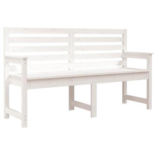 Havebænk 159,5x48x91,5 cm massivt fyrretræ hvid