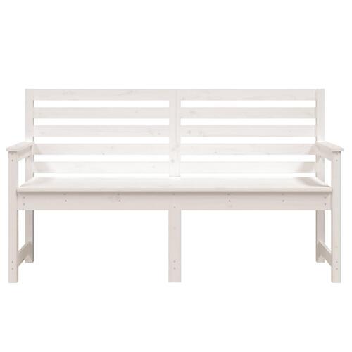 Havebænk 159,5x48x91,5 cm massivt fyrretræ hvid