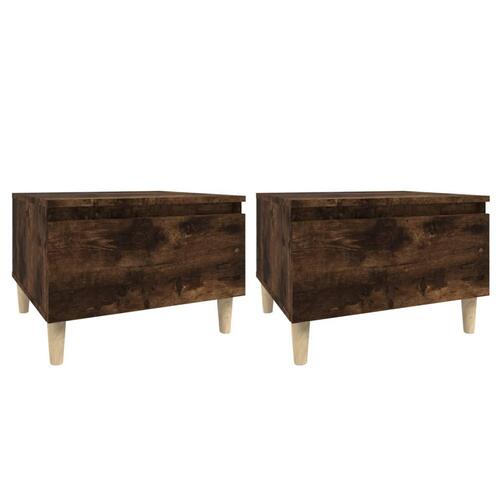 Sideborde 2 stk. 50x46x35 cm konstrueret træ røget egetræsfarve