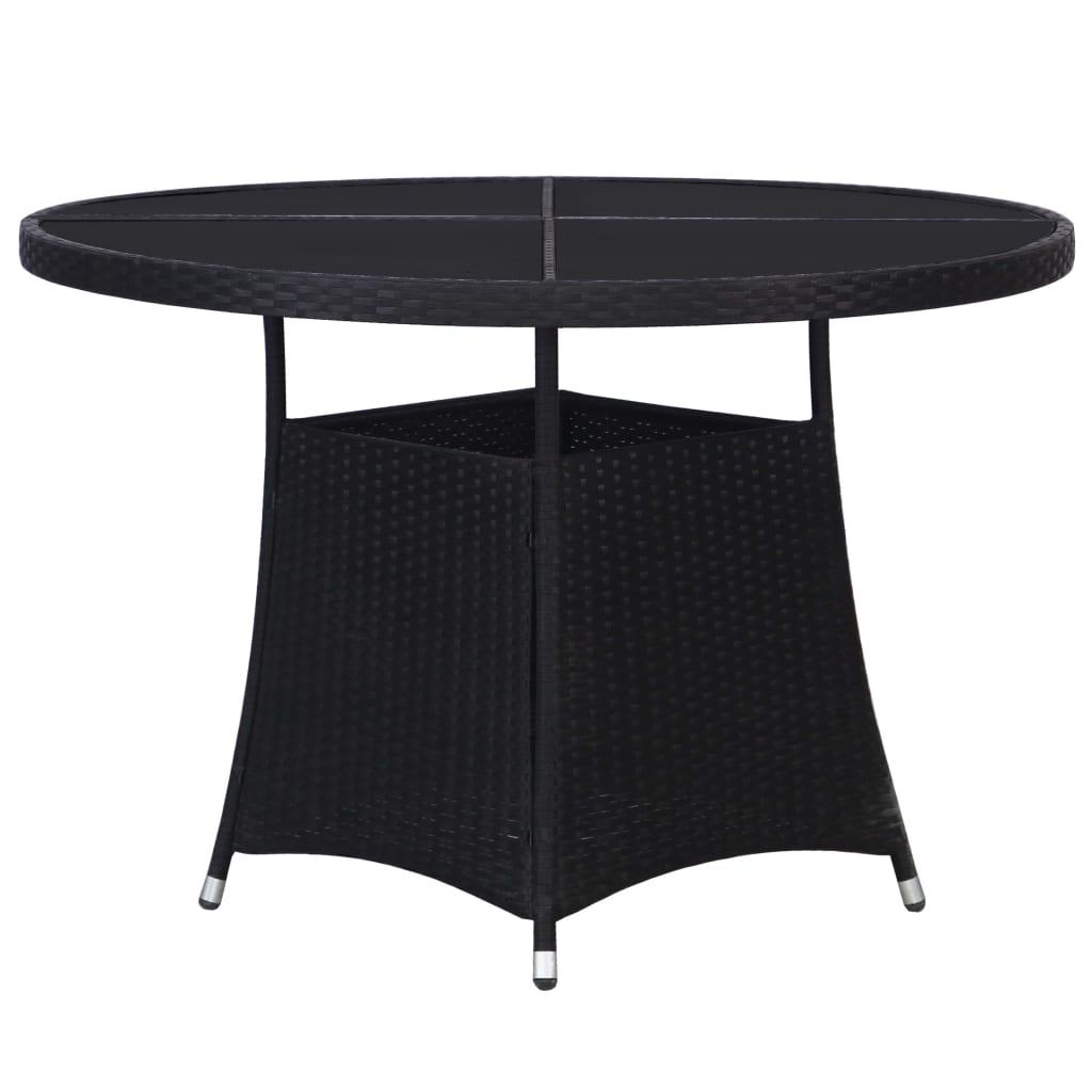 Havebord 110 x 74 cm polyrattan sort
