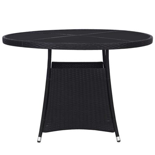 Havebord 110 x 74 cm polyrattan sort