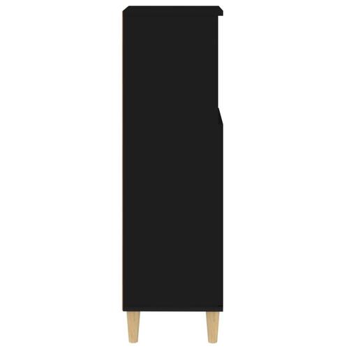 Badeværelsesskab 30x30x100 cm konstrueret træ sort