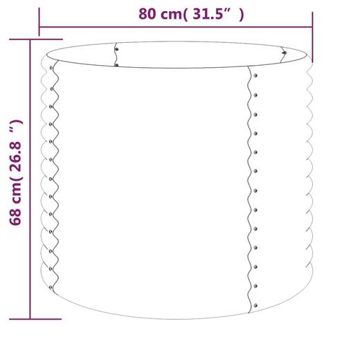 Plantekrukke 80x80x68 cm pulverlakeret stål antracitgrå