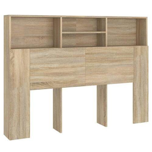 Sengegavl med opbevaring 140x19x103,5 cm sonoma-eg