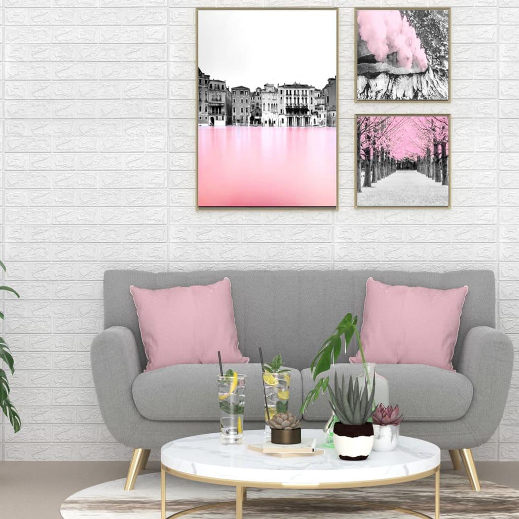 3D vægklistermærker 10 stk. selvklæbende murstensdesign hvid