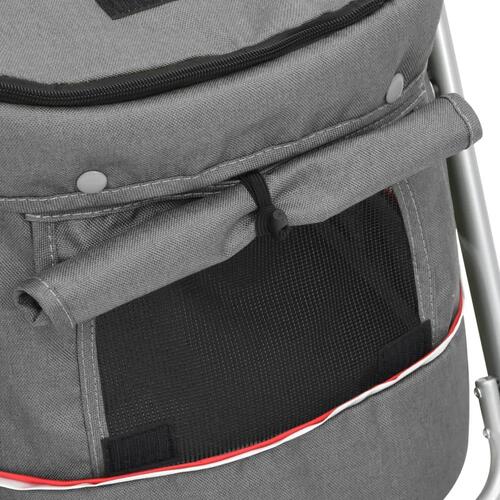 Foldbar hundeklapvogn 100x49x96 cm linned grå