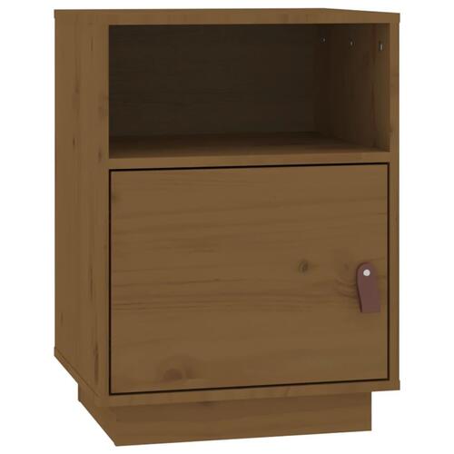 Sengeborde 2 stk. 40x34x55 cm massivt fyrretræ gyldenbrun
