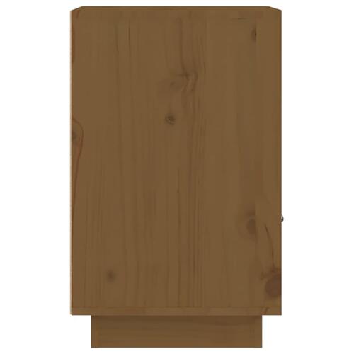 Sengeborde 2 stk. 40x34x55 cm massivt fyrretræ gyldenbrun