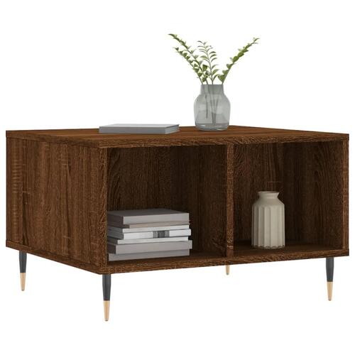 Sofabord 60x50x36,5 cm konstrueret træ brun egetræsfarve