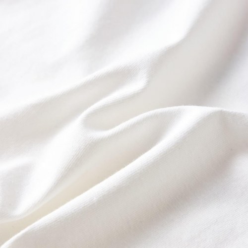 Langærmet T-shirt til børn str. 128 - ecru med pony