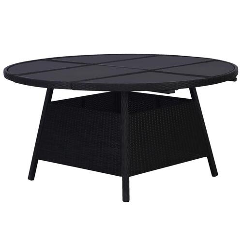 Havebord 150 x 74 cm polyrattan sort