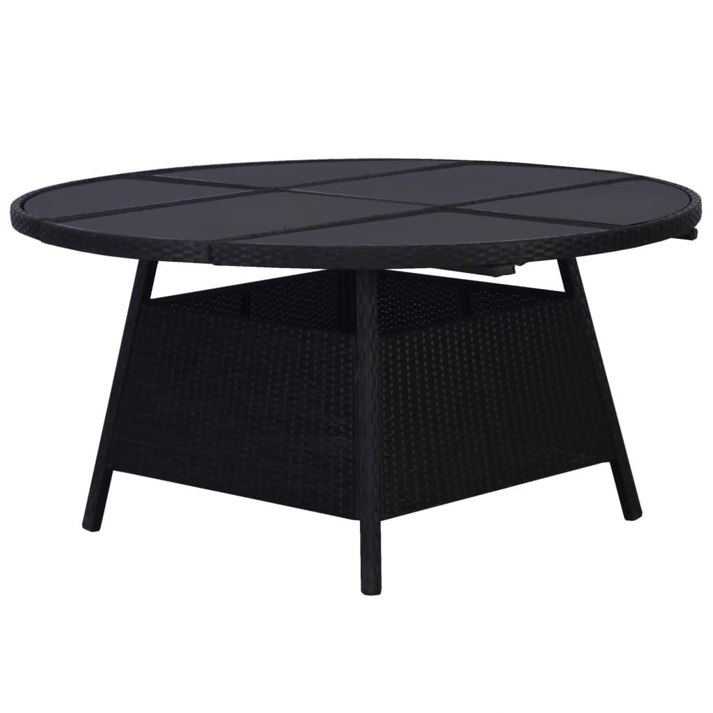 Havebord 150 x 74 cm polyrattan sort