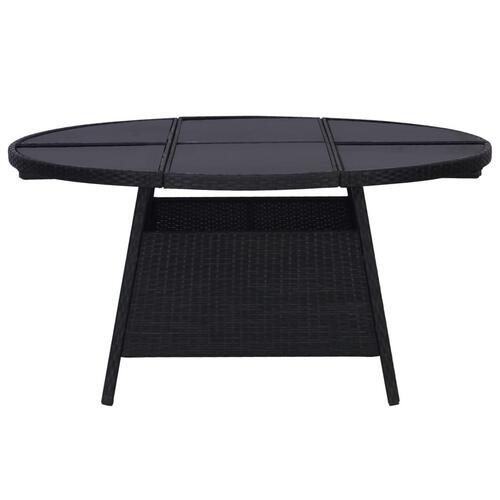 Havebord 150 x 74 cm polyrattan sort