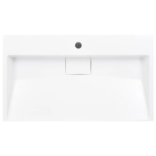 Håndvask 80 x 46 x 11 cm mineralstøbt/marmorstøbt hvid