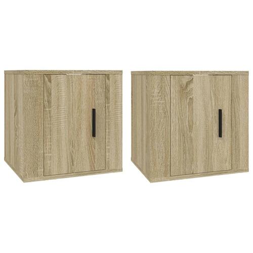Væghængte tv-skabe 2 stk. 40x34,5x40 cm sonoma-eg