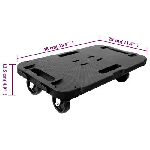 Møbelhunde 2 stk. 300 kg polypropylen sort