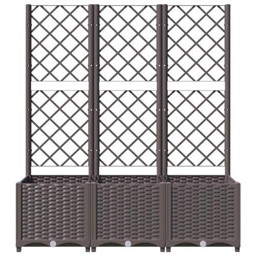 Plantekasse med espalier 120x40x136 cm PP brun