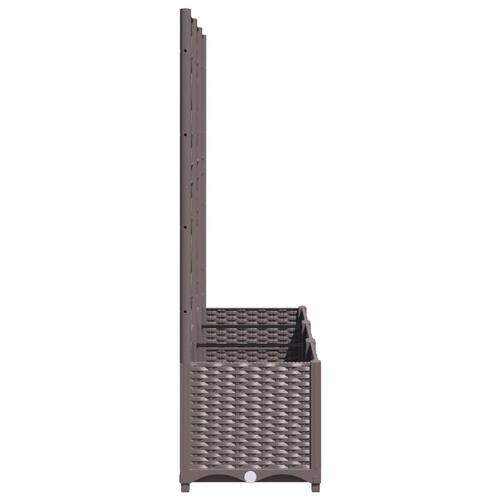 Plantekasse med espalier 120x40x136 cm PP brun
