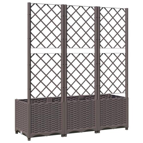 Plantekasse med espalier 120x40x136 cm PP brun
