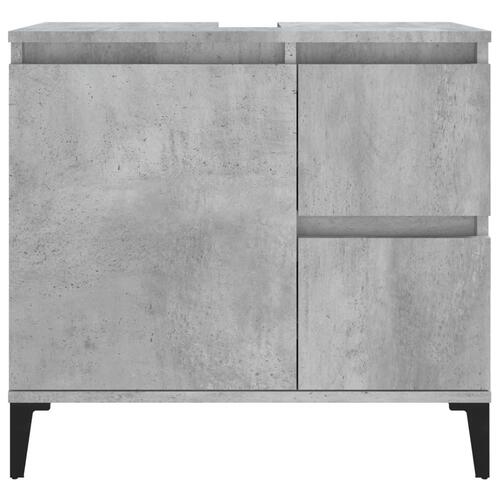 Badeværelsesskab 65x33x60 cm konstrueret træ betongrå