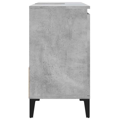Badeværelsesskab 65x33x60 cm konstrueret træ betongrå