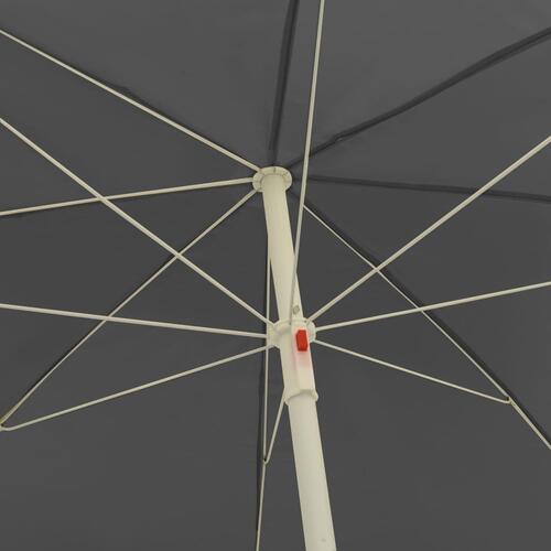 Strandparasol 240 cm antracitgrå
